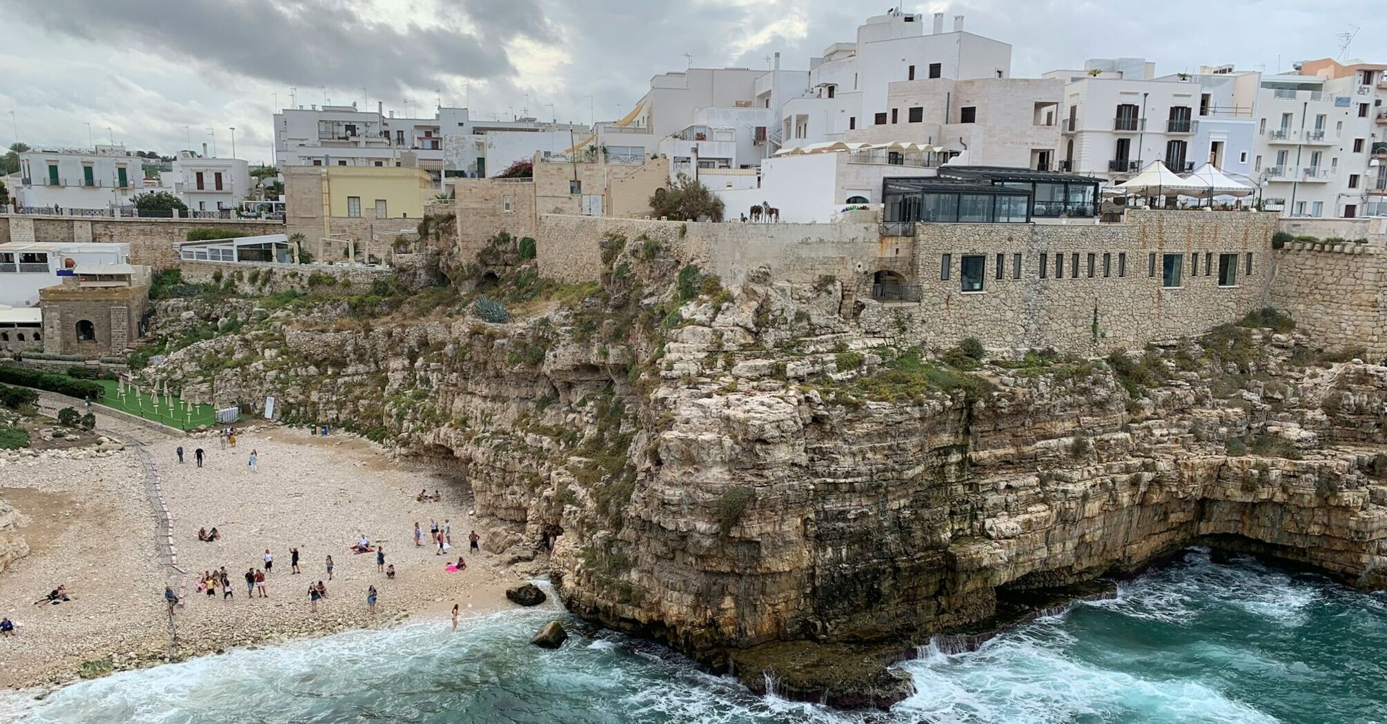 Polignano a Mare cliffs and beach in Apulia