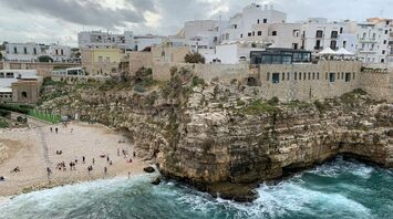 Polignano a Mare cliffs and beach in Apulia