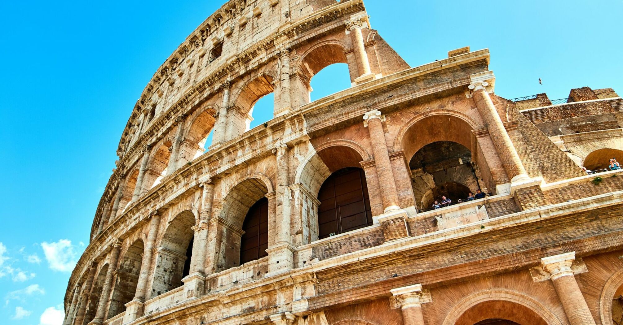 View of the Colosseum amphitheatre in Rome
