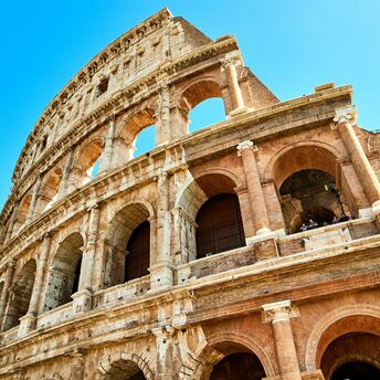 View of the Colosseum amphitheatre in Rome