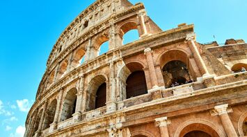 View of the Colosseum amphitheatre in Rome