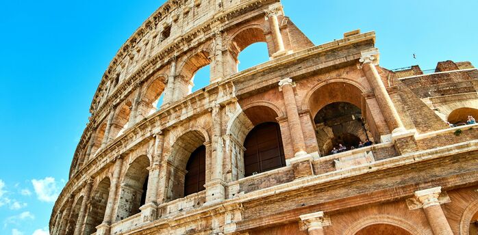 View of the Colosseum amphitheatre in Rome