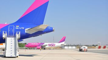 Wizz Air aircraft parked on airport apron