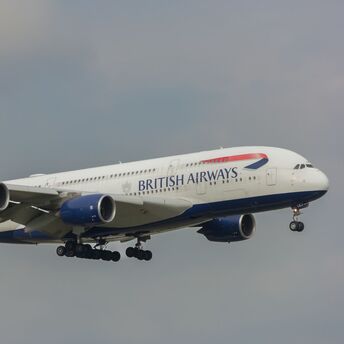 British Airways Airbus A380 aircraft in flight