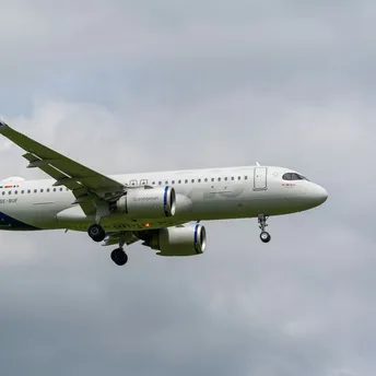SAS Airbus aircraft approaching runway during landing