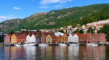 Historic harbour area in Bergen Norway