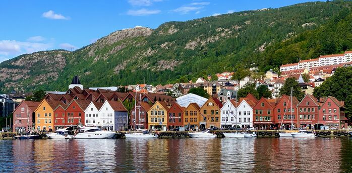 Historic harbour area in Bergen Norway