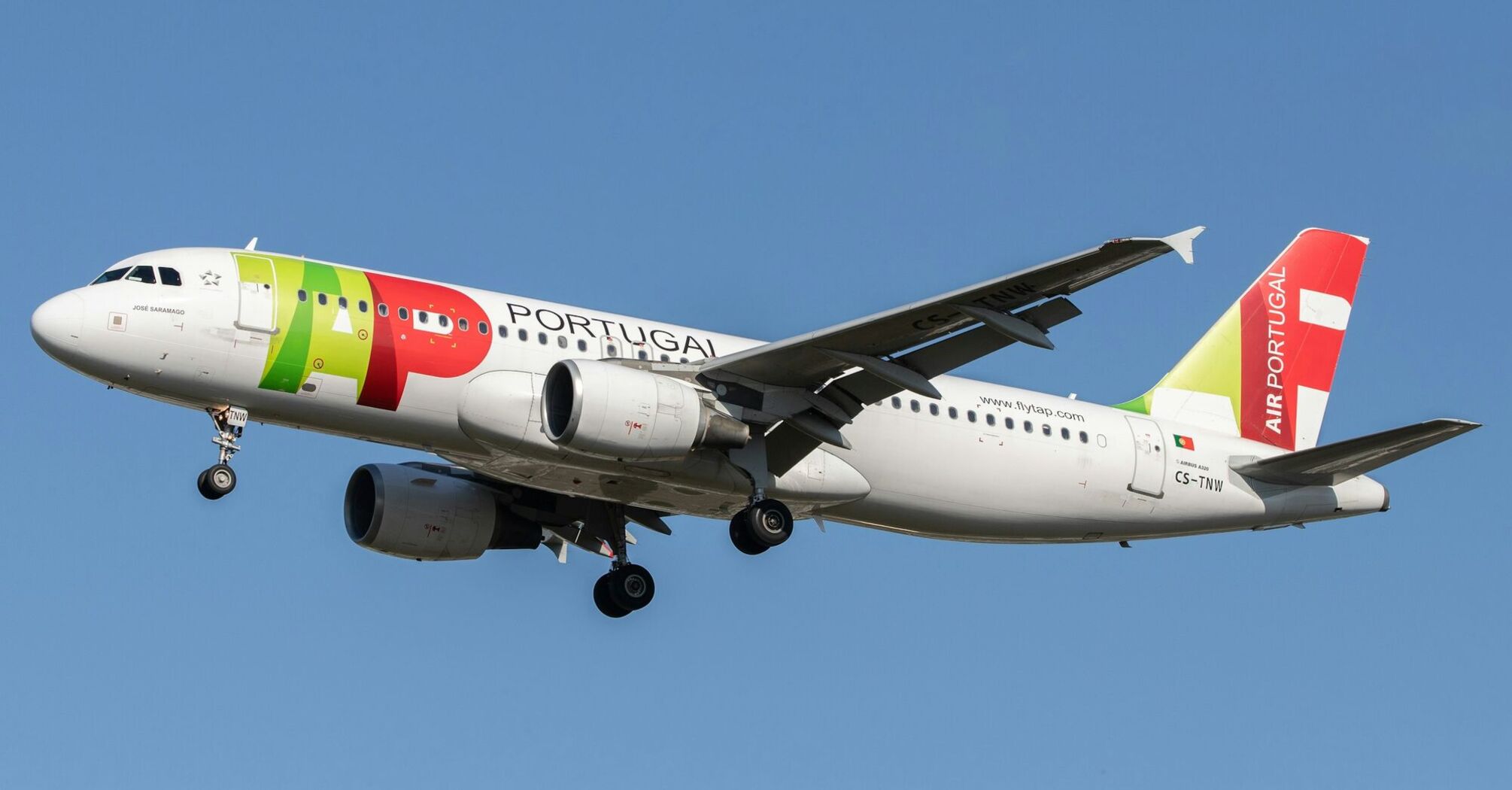 TAP Air Portugal aircraft in flight