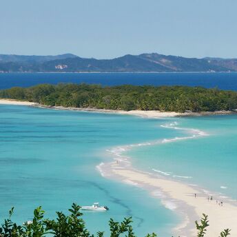 Nosy Be island sandbank and turquoise ocean view