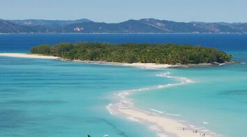 Nosy Be island sandbank and turquoise ocean view