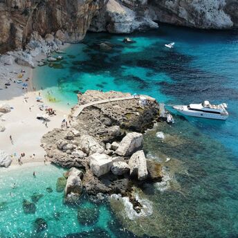Sardinia rocky beach with turquoise water