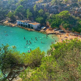 Rocky cove with turquoise water in Majorca