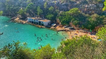 Rocky cove with turquoise water in Majorca