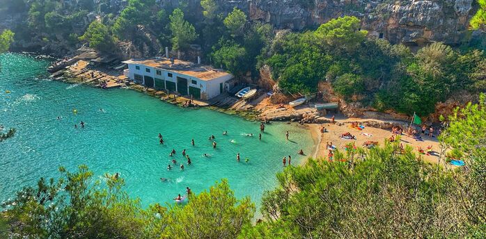 Rocky cove with turquoise water in Majorca