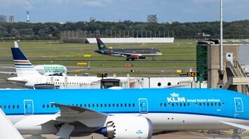KLM aircraft parked at Amsterdam Schiphol Airport