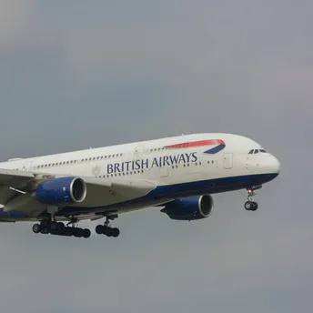 British Airways aircraft approaching runway for landing