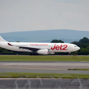 Jet2 aircraft on runway at airport