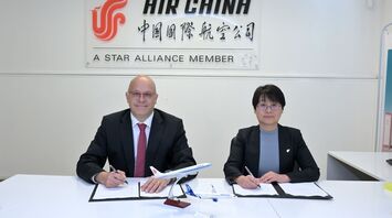 AEGEAN and Air China representatives signing codeshare agreement in office