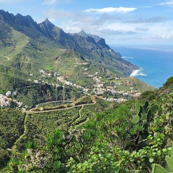 Mountain landscape with village on Tenerife island