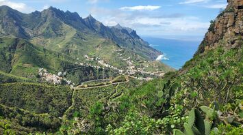 Mountain landscape with village on Tenerife island