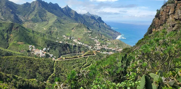 Mountain landscape with village on Tenerife island
