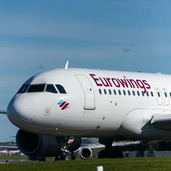 Eurowings aircraft on runway