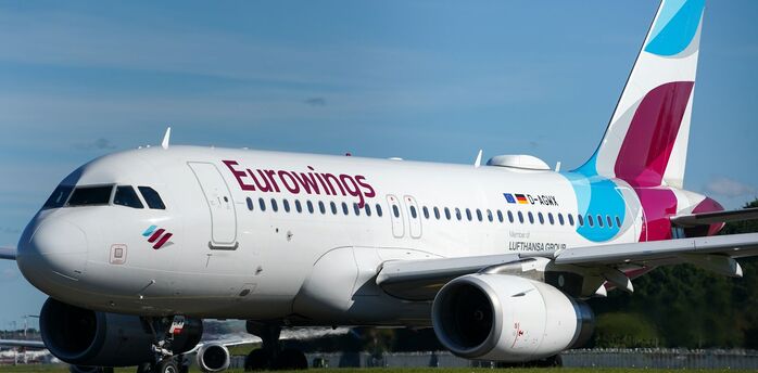 Eurowings aircraft on runway