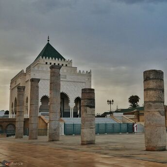 Hassan Tower and historic architecture in Rabat, Morocco