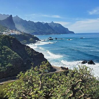 Tenerife volcanic coastline and Atlantic cliffs