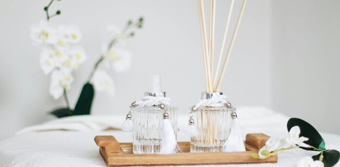 Fragrance diffuser with perfume-inspired ingredients