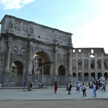 Arch of Constantine and Colosseum in Rome