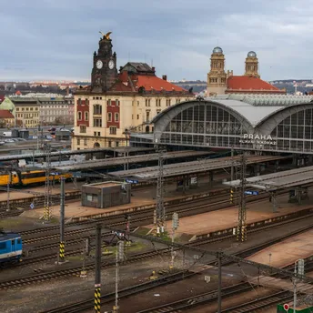 Prague main railway station platforms and tracks