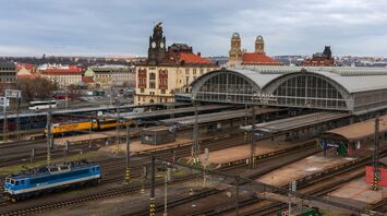Prague main railway station platforms and tracks