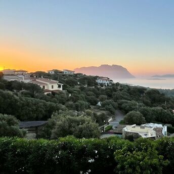 Sunset view over northern Sardinia near the coast