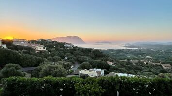 Sunset view over northern Sardinia near the coast