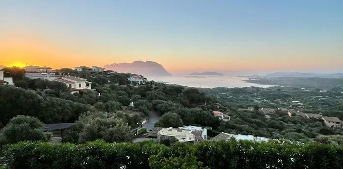 Sunset view over northern Sardinia near the coast