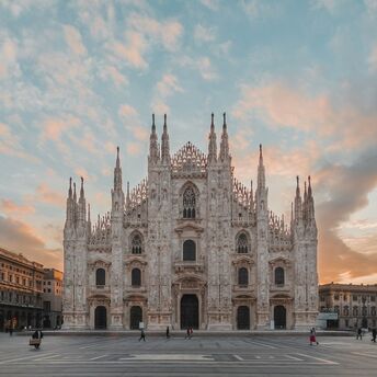 Milan Cathedral at sunset