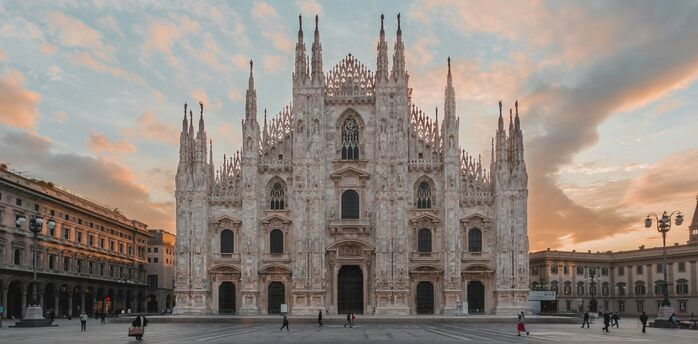 Milan Cathedral at sunset