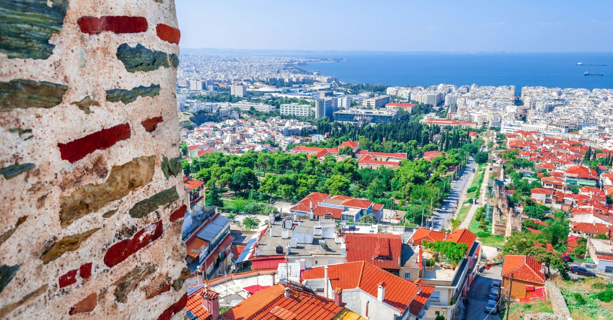 View over Thessaloniki and the sea