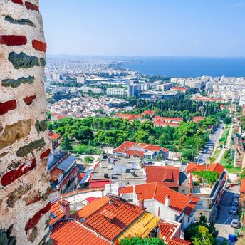View over Thessaloniki and the sea