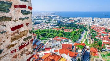 View over Thessaloniki and the sea