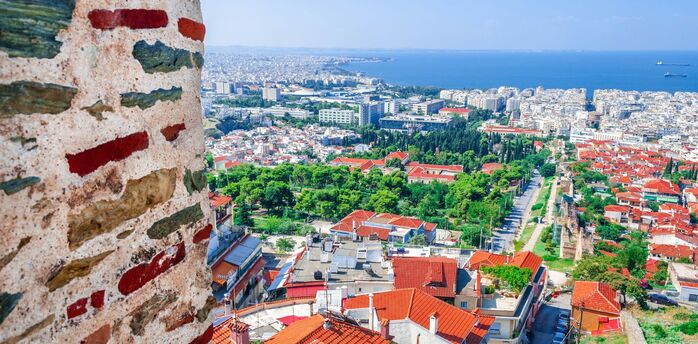 View over Thessaloniki and the sea