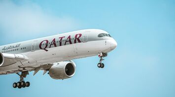 Qatar Airways aircraft preparing to land