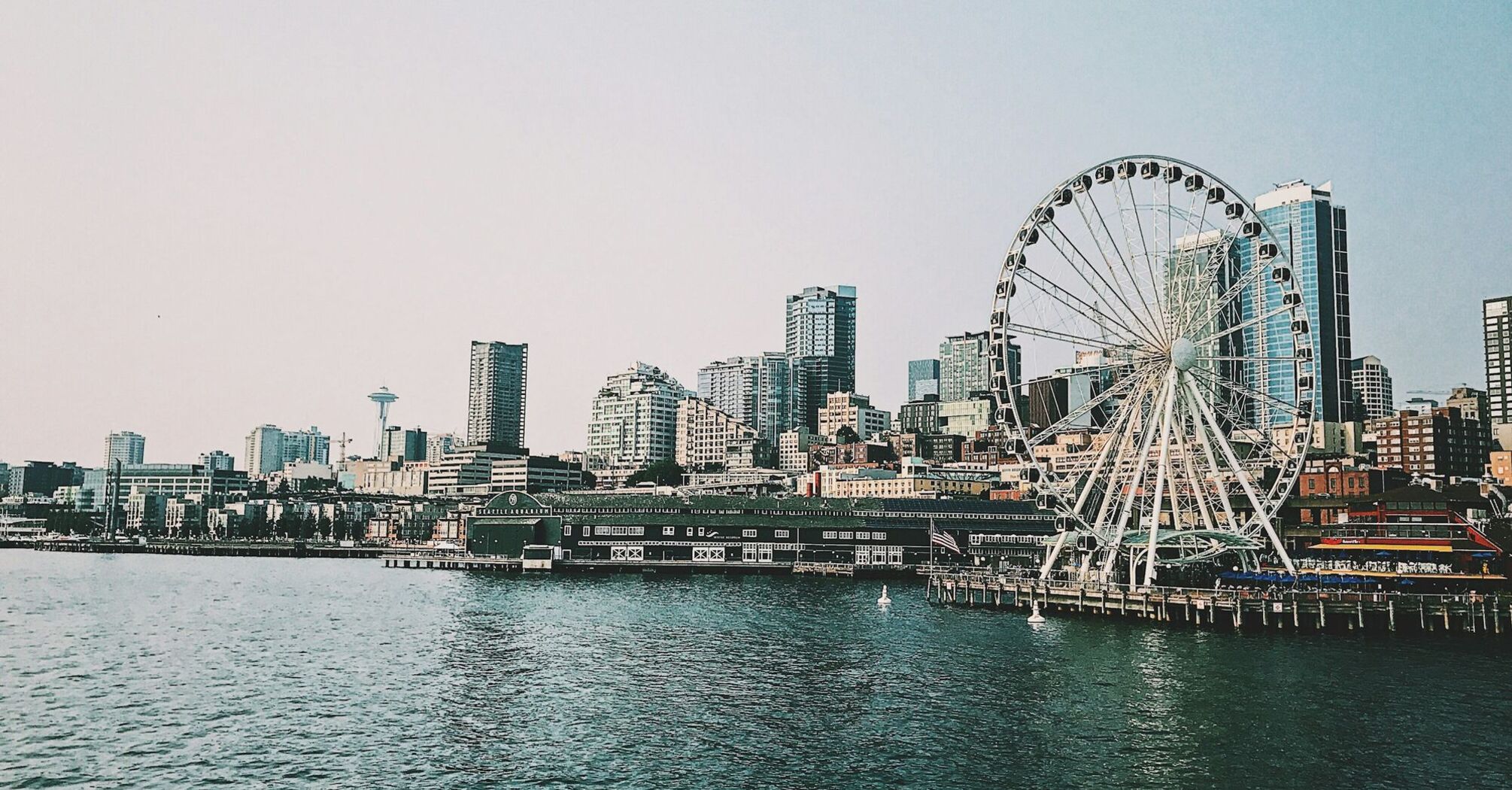 Seattle waterfront skyline with the Great Wheel