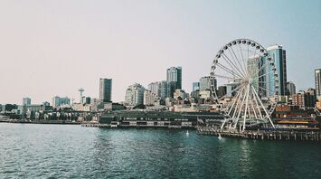 Seattle waterfront skyline with the Great Wheel