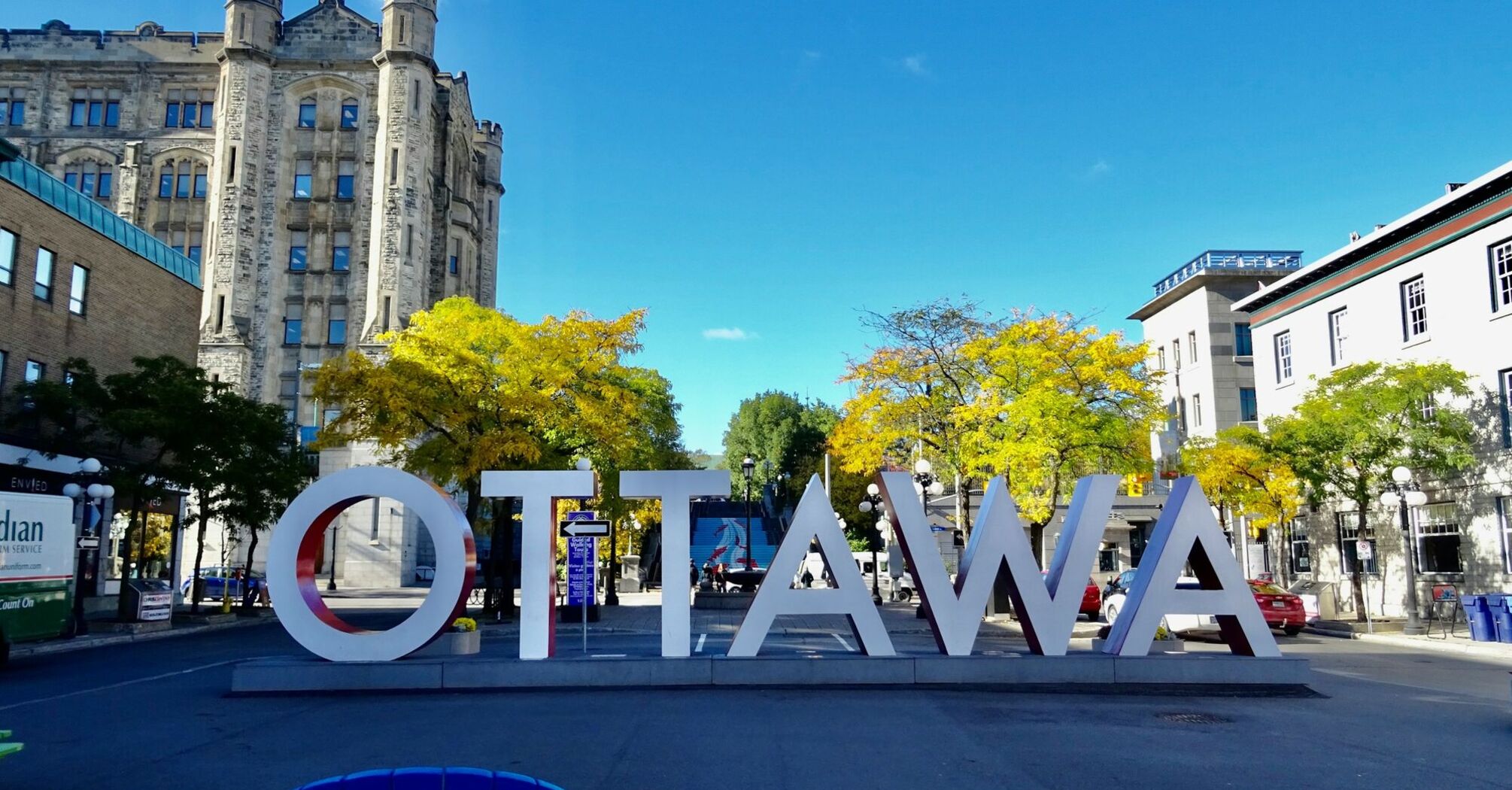 Ottawa sign in a city square