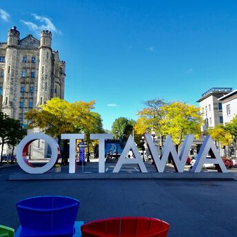 Ottawa sign in a city square