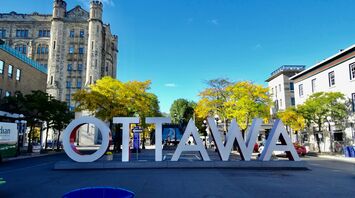 Ottawa sign in a city square