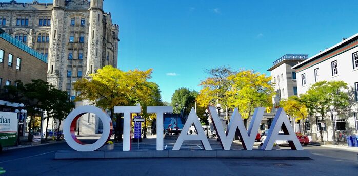 Ottawa sign in a city square