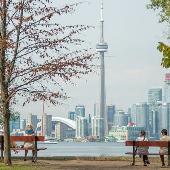 Toronto skyline seen across the waterfront